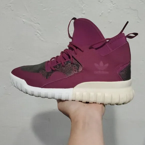 Adidas Tubular X Magenta Snakeskin Sneakers Size 8.5 Womens Or 6.5 Boys - Picture 9 of 16